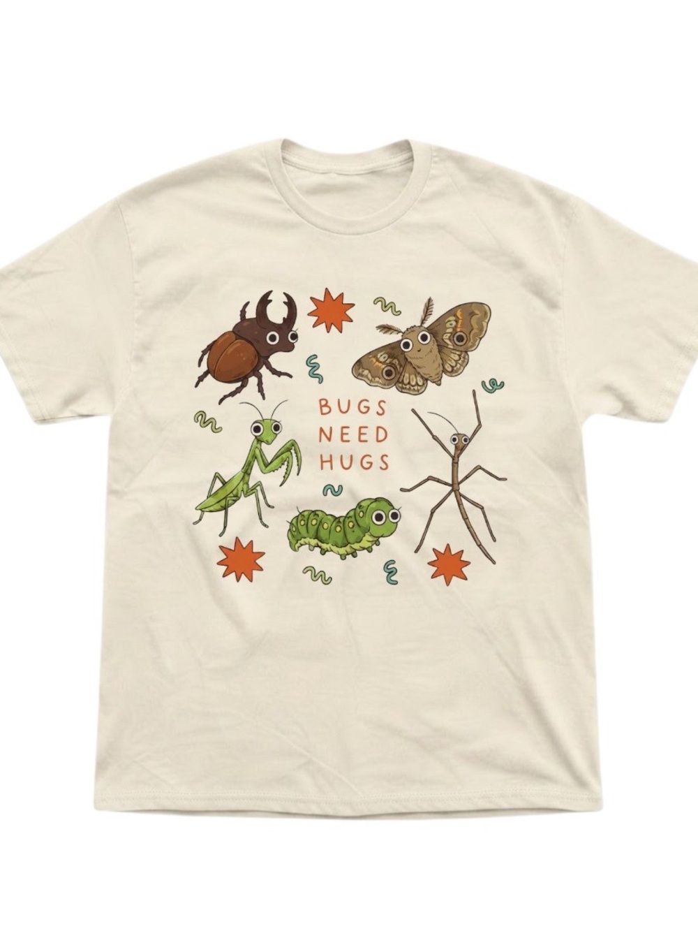 Bugs Need Hugs Cute Insects Nature Graphic Natural Gildan T-Shirt